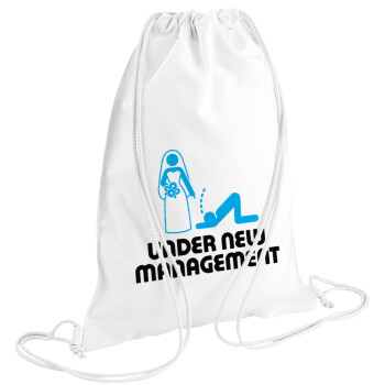 Under new Management, Backpack pouch GYMBAG white (28x40cm)