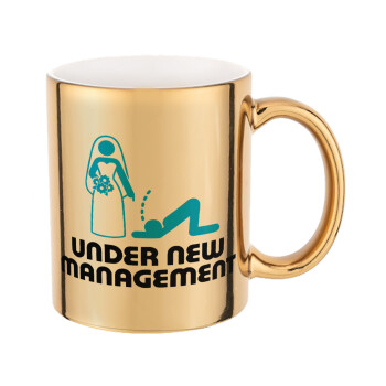 Under new Management, Mug ceramic, gold mirror, 330ml