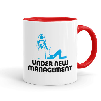 Under new Management, Mug colored red, ceramic, 330ml