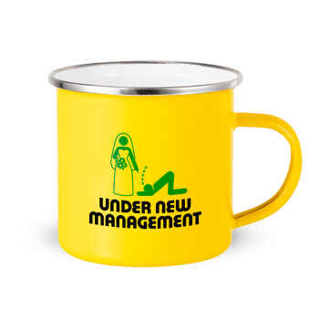 Under new Management, Yellow Enamel Metallic Cup 360ml