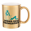 Mug ceramic, gold mirror, 330ml