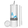 Eco friendly stainless steel tumbler 600ml, with metal straw & cleaning brush