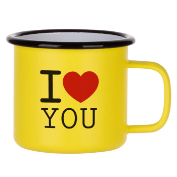 I Love you classic, Metallic enamel MATT Yellow cup 360ml