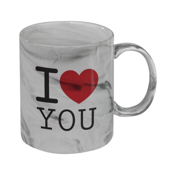 I Love you classic, Mug ceramic marble style, 330ml