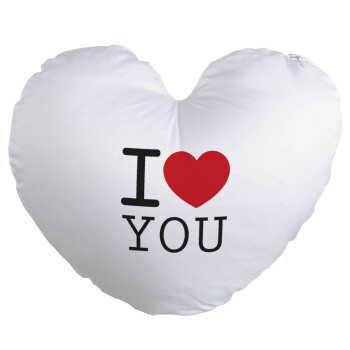 I Love you classic, Μαξιλάρι καναπέ καρδιά 40x40cm περιέχεται το  γέμισμα