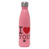 Metal mug thermos Pink Mat (Stainless steel), double wall, 500ml