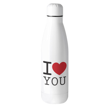 I Love you classic, Μεταλλικό παγούρι θερμός (Stainless steel), 500ml