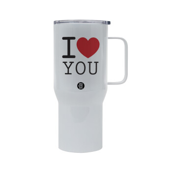 I Love you classic, Mega Stainless steel Tumbler with lid, double wall 750L