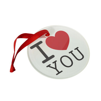 I Love you classic, Christmas ornament glass 9cm