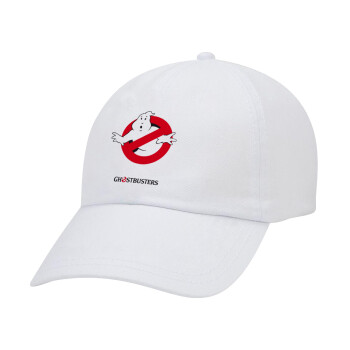 Ghostbusters, Adult Baseball Cap White 5-panel (POLYESTER, ADULT, UNISEX, ONE SIZE)