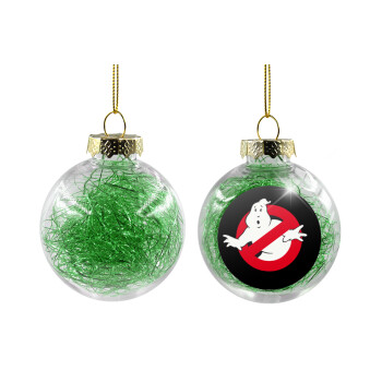 Ghostbusters, Transparent Christmas tree ball ornament with green filling 8cm