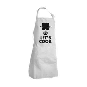 Let's cook, Adult Chef Apron (with sliders and 2 pockets)