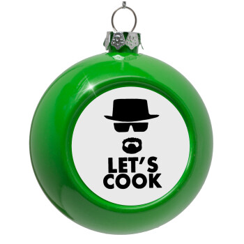 Let's cook, Green Christmas tree ornament bauble 8cm