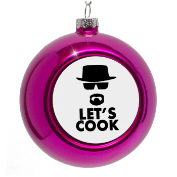 Let's cook, Purple Christmas tree ornament bauble 8cm