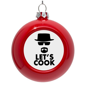 Let's cook, Red Christmas tree ornament bauble 8cm