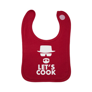 Let's cook, Σαλιάρα με Σκρατς Κόκκινη 100% Organic Cotton (0-18 months)