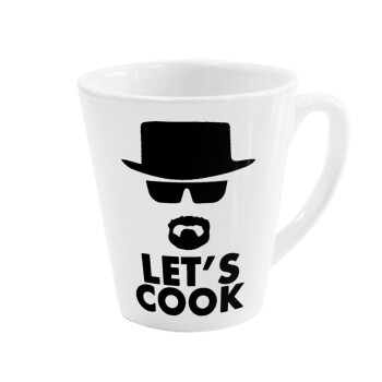 Let's cook, Κούπα κωνική Latte Λευκή, κεραμική, 300ml