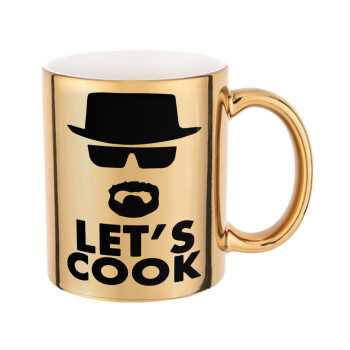 Let's cook, Mug ceramic, gold mirror, 330ml