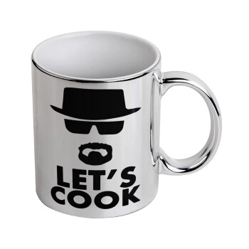 Let's cook, Mug ceramic, silver mirror, 330ml