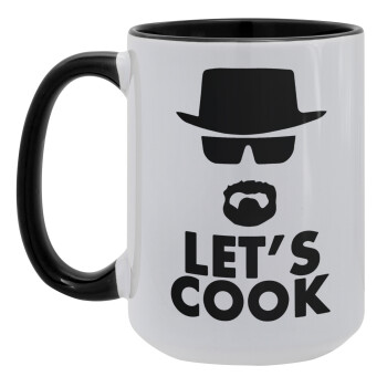 Let's cook, Κούπα Mega 15oz, κεραμική Μαύρη, 450ml