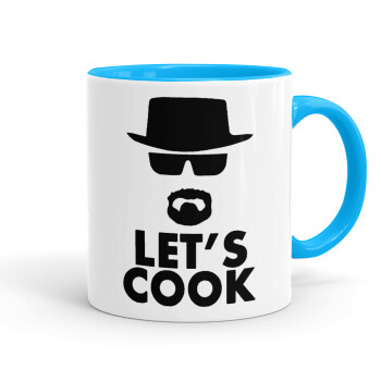 Let's cook, Κούπα χρωματιστή γαλάζια, κεραμική, 330ml