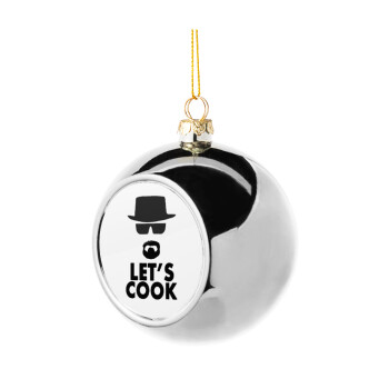 Let's cook, Silver 8cm Christmas tree ball ornament