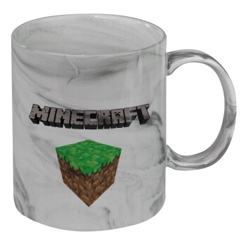 Minecraft dirt, Mug ceramic marble style, 330ml