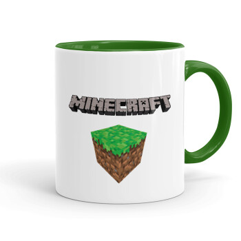Minecraft dirt, Mug colored green, ceramic, 330ml