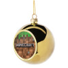 Golden Christmas tree ball ornament 8cm