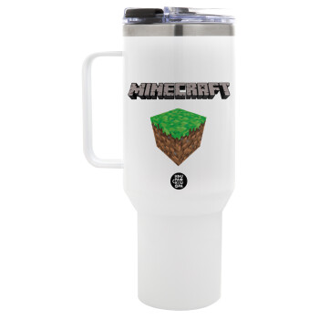 Minecraft dirt, Mega Tumbler με καπάκι, διπλού τοιχώματος (θερμό) 1,2L