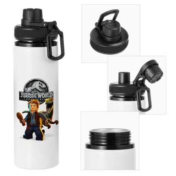 Jurassic world, Metal water bottle with safety cap, aluminum 850ml