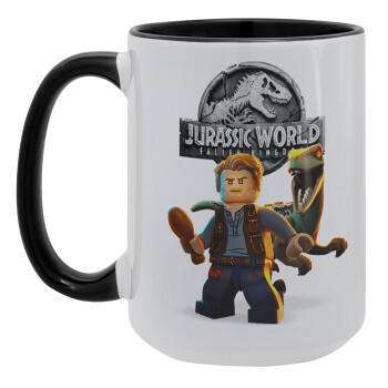 Jurassic world, Κούπα Mega 15oz, κεραμική Μαύρη, 450ml