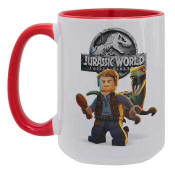 Jurassic world, Κούπα Mega 15oz, κεραμική Κόκκινη, 450ml