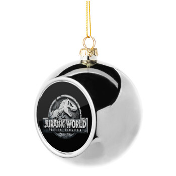 Jurassic world, Silver 8cm Christmas tree ball ornament