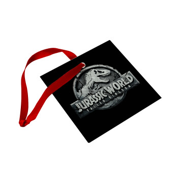 Jurassic world, Christmas ornament, glass square ornament 9x9cm