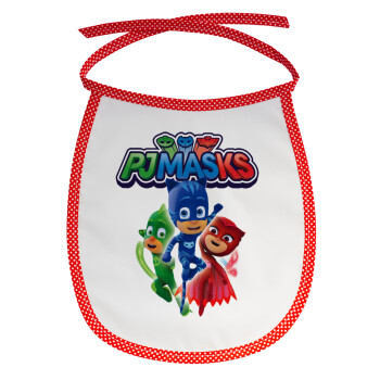 PJ masks, Σαλιάρα μωρού αλέκιαστη με κορδόνι Κόκκινη