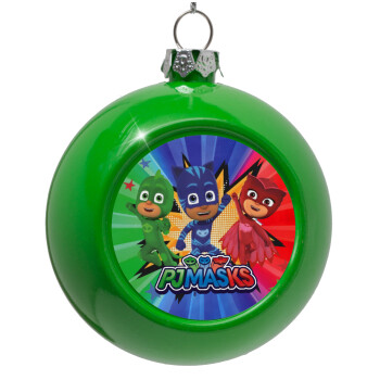 PJ masks, Στολίδι Χριστουγεννιάτικη μπάλα δένδρου Πράσινο 8cm