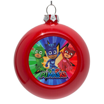 PJ masks, Στολίδι Χριστουγεννιάτικη μπάλα δένδρου Κόκκινη 8cm