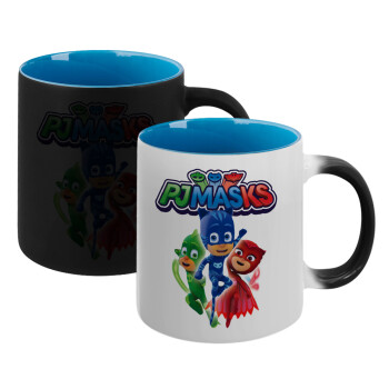 PJ masks, Κούπα Μαγική εσωτερικό μπλε, κεραμική 330ml που αλλάζει χρώμα με το ζεστό ρόφημα (1 τεμάχιο)