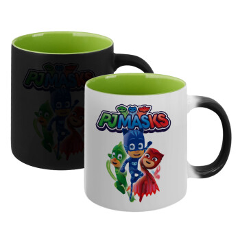 PJ masks, Κούπα Μαγική εσωτερικό πράσινο, κεραμική 330ml που αλλάζει χρώμα με το ζεστό ρόφημα (1 τεμάχιο)