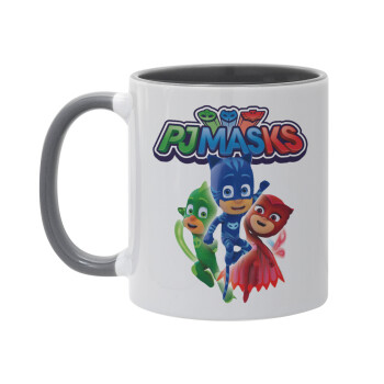 PJ masks, Κούπα χρωματιστή γκρι, κεραμική, 330ml