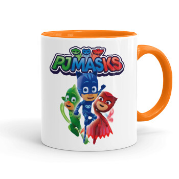 PJ masks, Κούπα χρωματιστή πορτοκαλί, κεραμική, 330ml