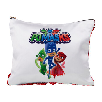 PJ masks, Τσαντάκι νεσεσέρ με πούλιες (Sequin) Κόκκινο