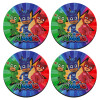 SET of 4 round wooden coasters (9cm)