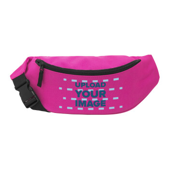 Upload your logo, Unisex waist bag (banana) in PINK color with 2 pockets