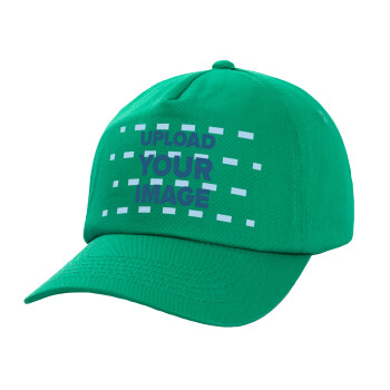 Upload your logo, Children's Baseball Cap, 100% Cotton Twill, Green (COTTON, CHILDREN'S, UNISEX, ONE SIZE)