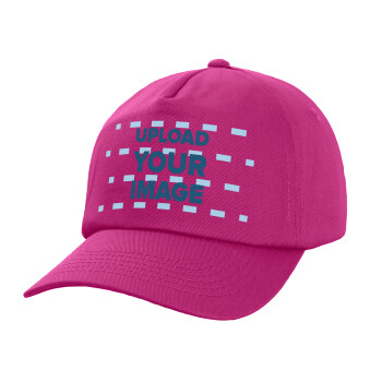 Upload your logo, Children's Baseball Cap, 100% Cotton Twill, Fuchsia (COTTON, CHILDREN'S, UNISEX, ONE SIZE)