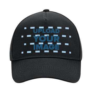 Upload your logo, Adult Ultimate Hat BLACK, (100% COTTON DRILL, ADULT, UNISEX, ONE SIZE)