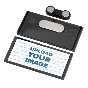 Το δικό σου σχέδιο, Name Tags/Badge Anthracite με μαγνήτη ασφαλείας (75x36mm)