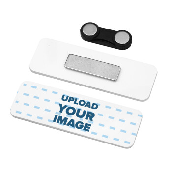 Upload your logo, Name Tags/Badge Plexiglass με μαγνήτη ασφαλείας (75x25mm)